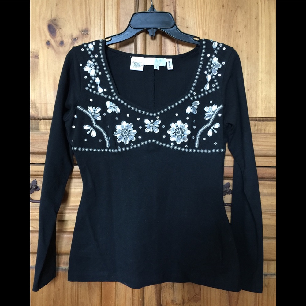 COPY - Black embellished top